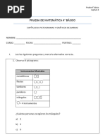 Prueba 4º CAP 8 Pictogramas y Gráficos de Barra