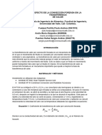 Informe 2: EFECTO DE LA CONVECCIÓN FORZADA EN LA TRANSFERENCIA DE CALOR