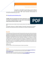 Análisis de Las Experiencias de Los Docentes Con Los Espacios Virtuales de Aprendizaje: El Caso de La Universidad Internacional Del Ecuador UIDE