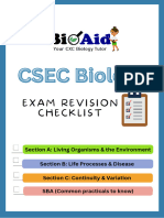 CXC Biology Revision Checklist 