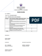 Budget of Work in PPG - Q2