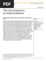 Benedek - The Role of Memory in Creative Ideation