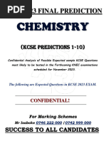 Kcse Chemistry Final Prediction 2023