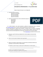 FIcha Verificação Aprendizagens Maio