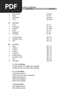 Bill of Quantity All Single Unit Air Conditioning: No. Description Unit Code I. Lantai SB