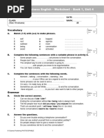 ESP Business English - Worksheet - Book 1, Unit 4