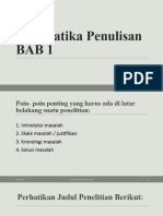 Sistematika Penulisan BAB 1