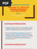 Leadership Module 9 DIRECTING3 RDSTEPINTHENURSINGMANAGEMENTFUNCTIONPROCESS