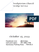 Bulletin For Virtual Worship Service