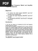 MOSFET High Frequency Model and Amplifier Frequency Response