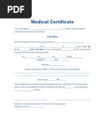 Medical Certificate