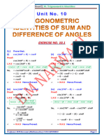 Trigonometric Identities: Q.1 Prove That: (I) (Ii)