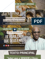 SLIDES - EBD - Lição 3 - Jovens - Fé para Crer Que Deus Existe - 4 Trimestre 2023