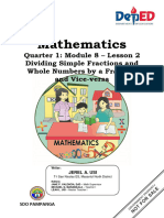 Math - Grade 5 - Q1 - Module 8 - Lesson 2 - Dividing Simple Fractions and A Whole Number by A Fraction