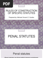 Construction of Specific Statutes