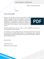 Carta Despido Injustificado