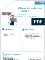 Classe de Palavras - Parte 1: 3 Série Aula 13 - 3 Bimestre