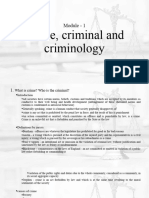 Module 1 - Crime, Criminal and Criminology