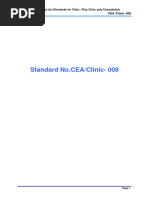 Standard No - CEA/Clinic-008: Clinical Establishment Act Standards For Clinic / Poly Clinic Only Consultation