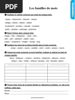 Les Familles de Mots: Chaque Famille