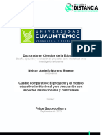 1.1 Cuadro Comparativo - El Proyecto y El Modelo Educativo Institucional y Su Vinculación Con Aspectos Institucionales y Curriculares