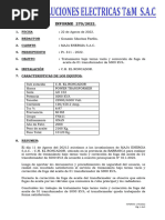 Informe 270 - 2022 Maja Energia Tratamiento Por Termovacio Del Aceite Dielectrico de Transformador de 5000 Kva