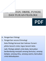 Hand-Out 1 Pengertian, Objek, Tujuan Filologi