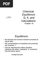 Chemical Equilibrium Q K and Calculations Chapter 16