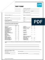 Soccer Player Medical History Form Template