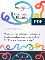 Foundation of Curriculum Planning