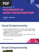 Module 1 Introduction To Social Entrepreneurship