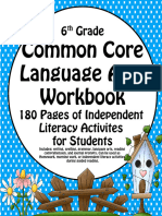 Common Core Language Arts Workbook: 6 Grade