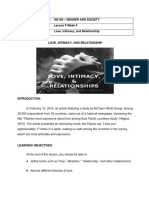 Lesson 5 Week 5 - LOVE. INTIMACY, AND RELATIONSHIP