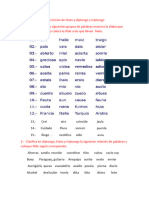 Ejercicios de Hiato y Diptongo y Triptongo