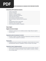 Procedimiento de Servicio Mensual para Un Compresor de Aire Lubricado de Tornillo