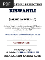 Kcse Kiswahili Final Prediction 2023