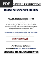 Kcse Business Studies Final Prediction 2023