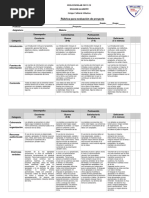 Rúbrica Proyecto
