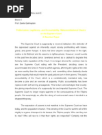 Politicisation, Legitimacy, and Accountability: Metaconstitutional Checks On The Supreme Court A Reaction Paper