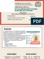 Nomenclatura de Las Preparaciones Cavitarias de 1era, 2da, 3era, 4ta y 5ta Clase