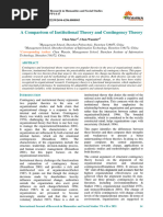 A Comparison of Institutional Theory and Contingency Theory