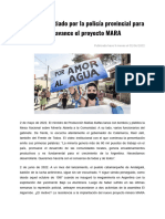 Artículo Periodístico - Andalgalá, Sitiado Por La Policía Provincial para Que Avance El Proyecto MARA