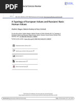 A Typology of European Values and Russians' Basic Human Values