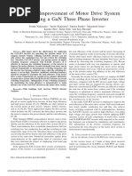 Efficiency Improvement of Motor Drive System by Using A GaN Three Phase Inverter