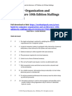 Computer Organization and Architecture 10th Edition Stallings Test Bank 1