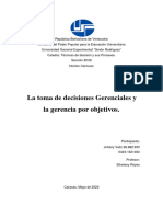 La Toma de Decisiones y La Gerencia Por Objetivos