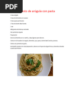 Pesto de Arúgula Con Pasta