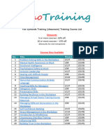 Symonds Training Price List