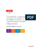 Comptia Cysa cs0 003 Exam Objectives 2 0