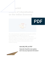 Analyse The Economic Consequences of Liberalisation in India.